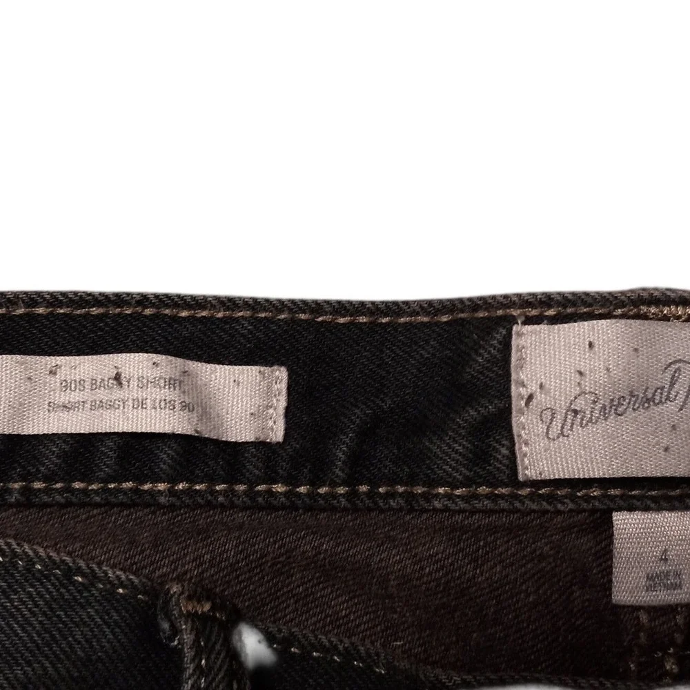 Universal Thread Womens Mid-Rise 90s Baggy Shorts‎ Black Denim 4 4